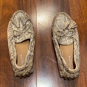 Coach snakeskin moccasins